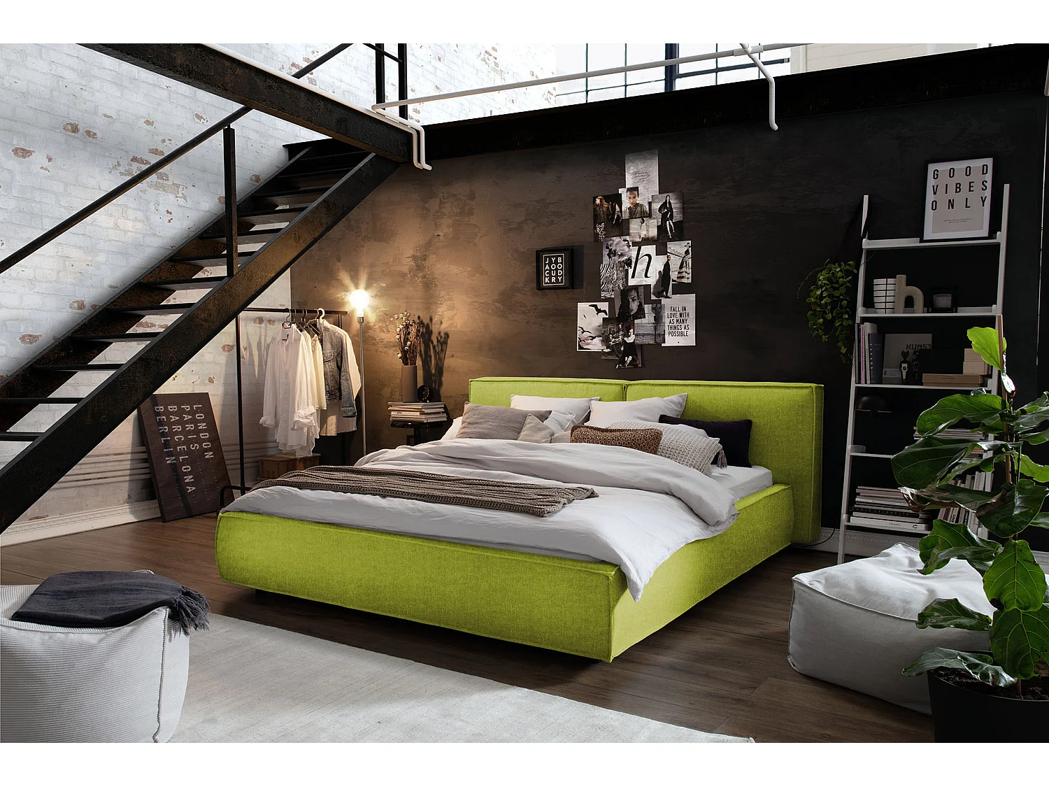 Lit - vert clair tissage plat - CARLO