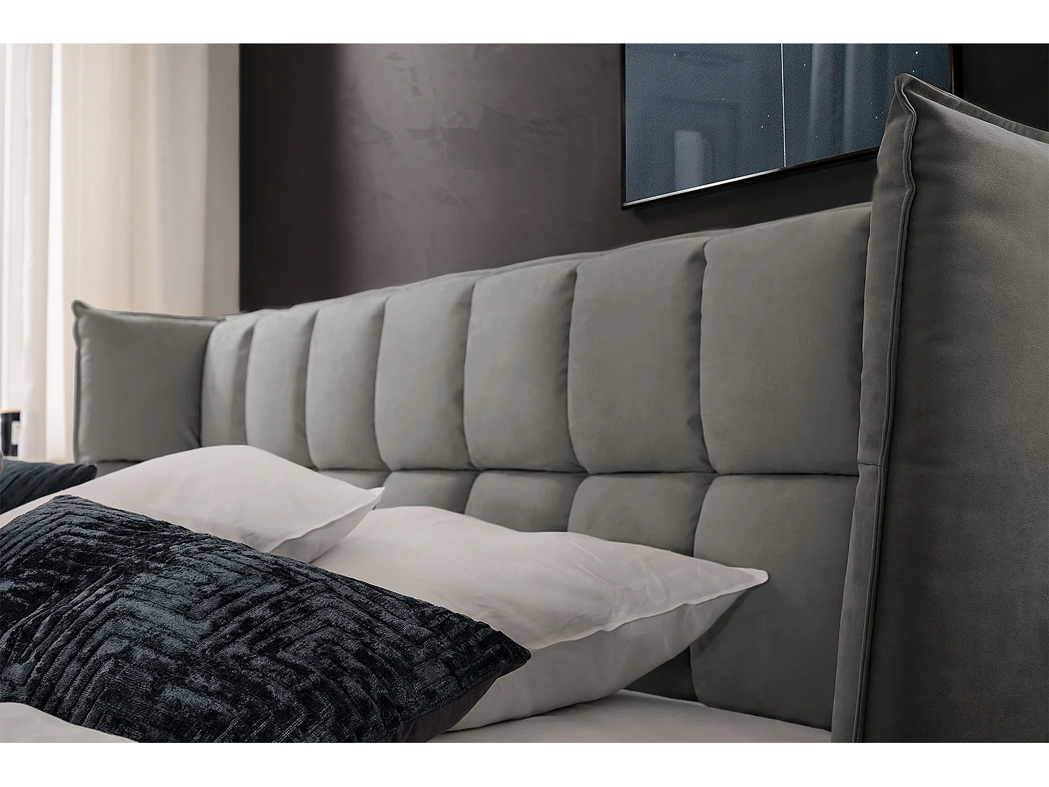 Letto - antracite tessuto intrecciato - SOFIA