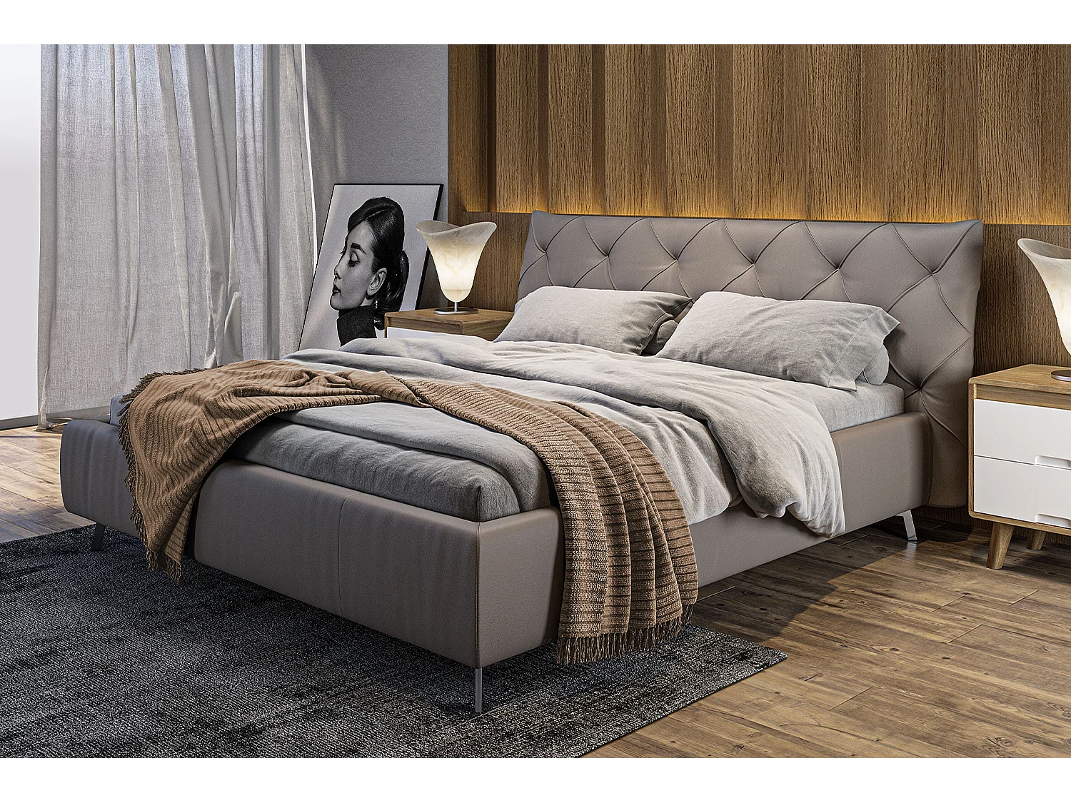 Cama - Gris piel - ANNY