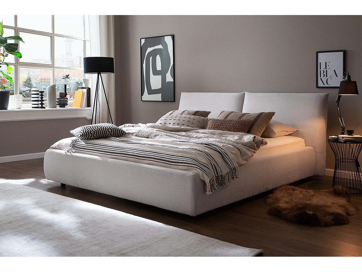 Cama - blanco pana - HENRY