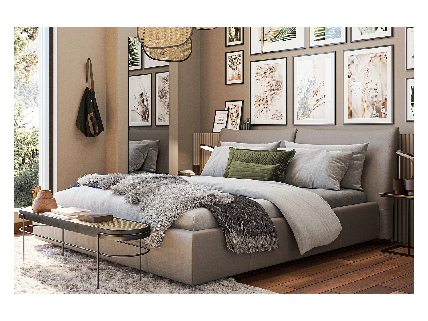 Lit - Gris cuir - HENRY