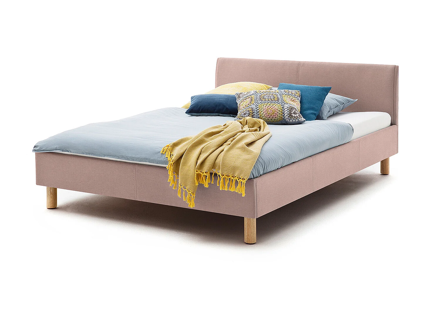 Polsterbett - Pink Webstoff - LEO
