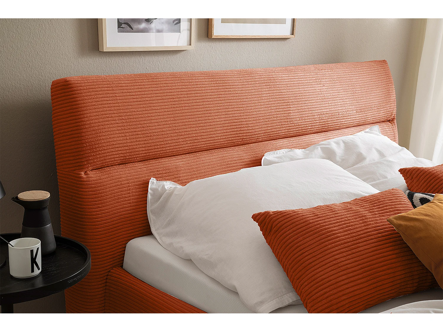 Lit - marron velours côtelé - REMO