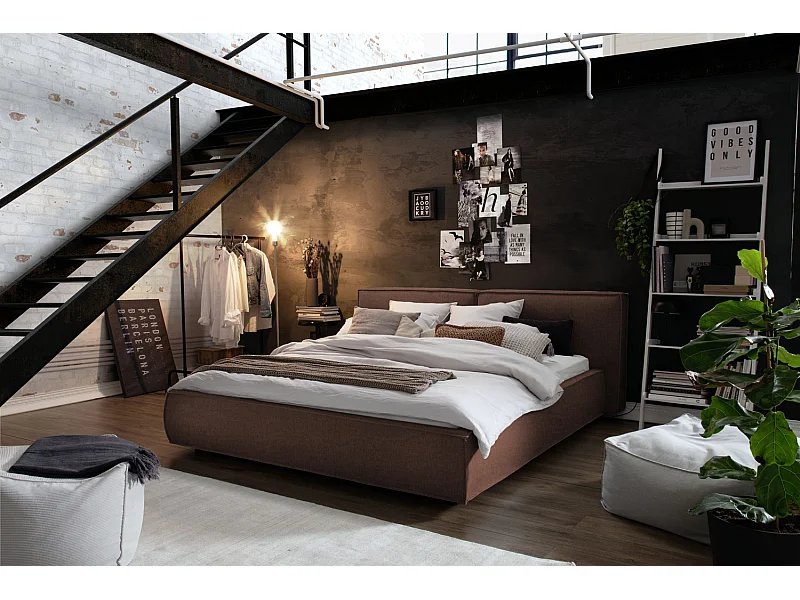 Lit - marron tissage plat - CARLO