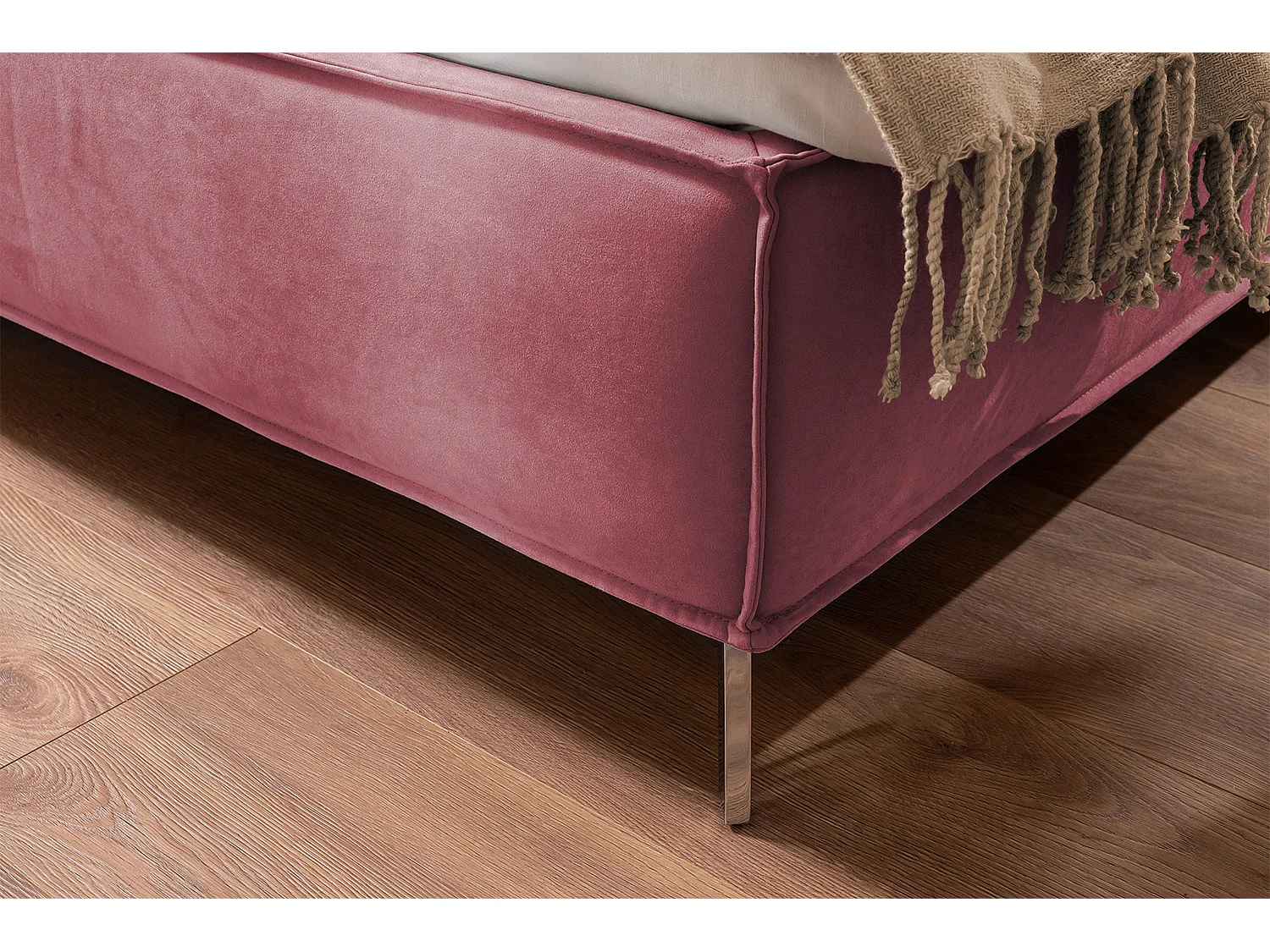 Lit - Bordeaux tissu tissé - SOFIA