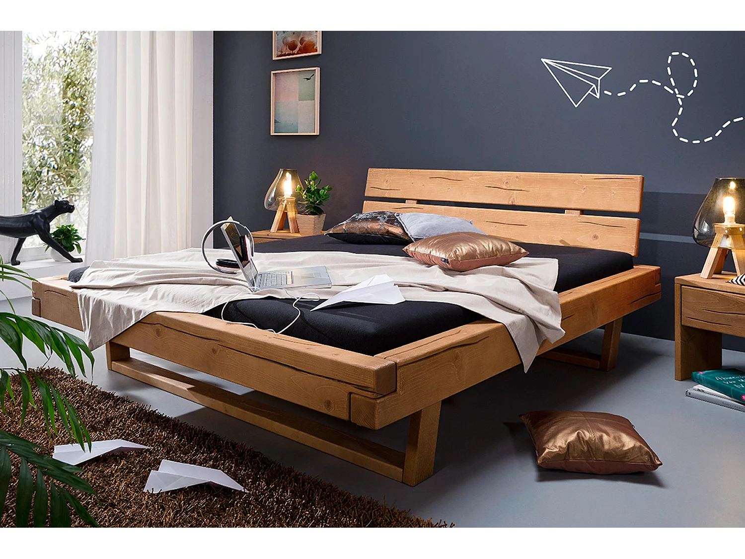 Balkenbett - Holz Holz - MALA