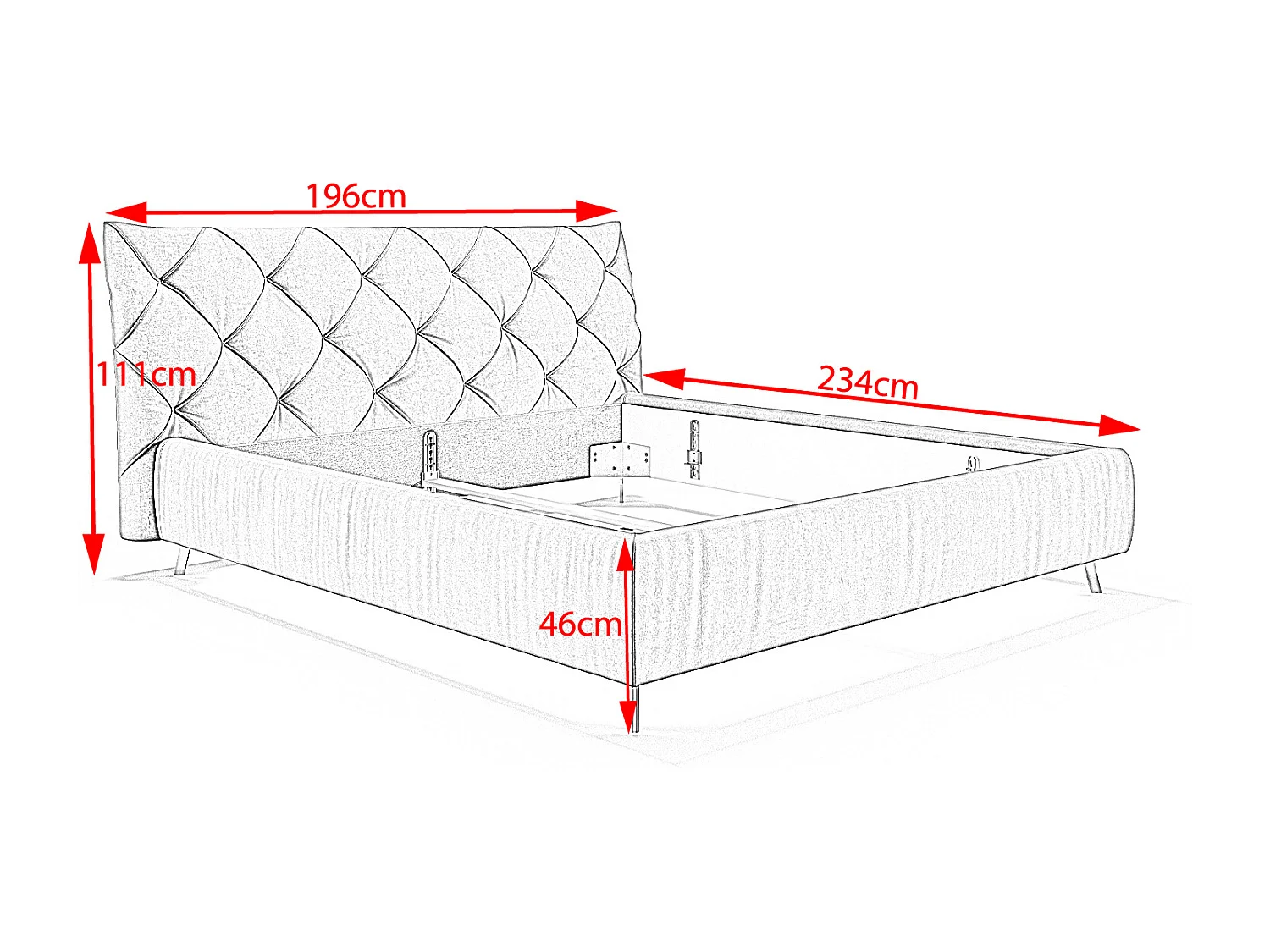 Cama - plata terciopelo - ANNY