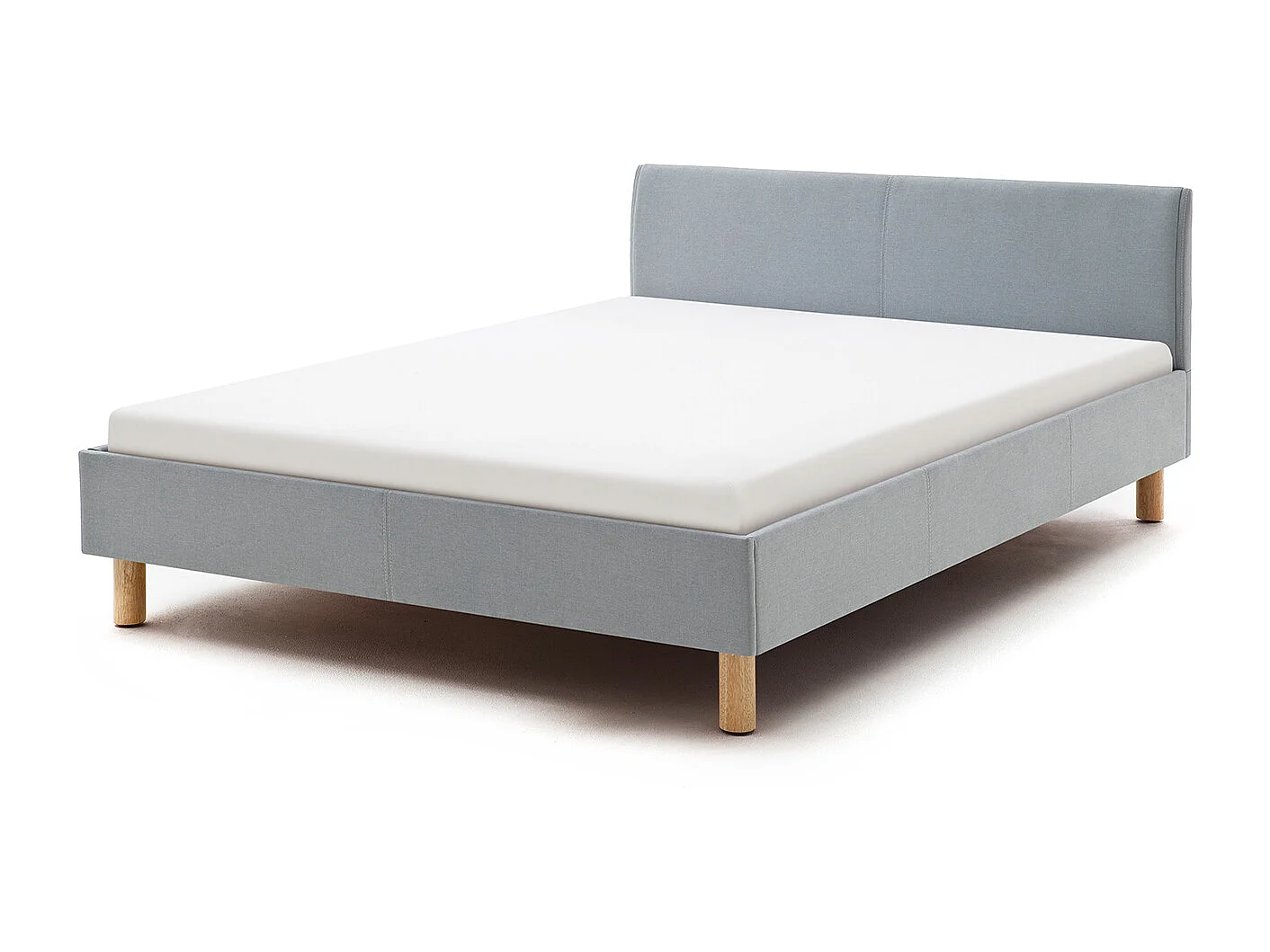 Polsterbett - Blau Webstoff - LEO