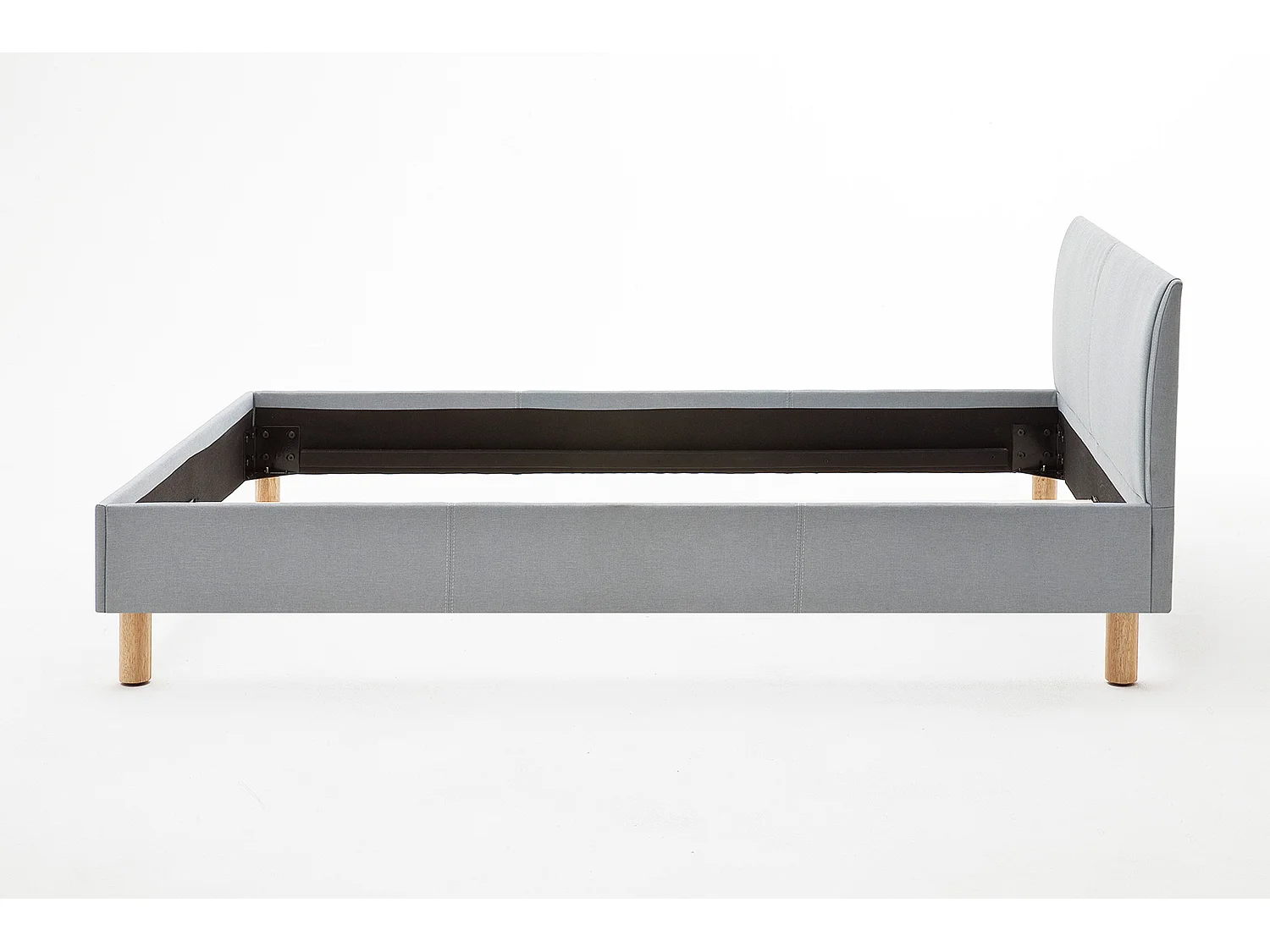 Polsterbett - Blau Webstoff - LEO