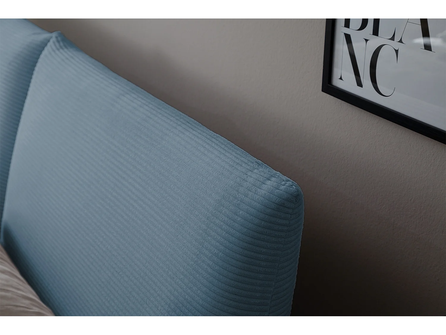 Lit - bleu clair velours côtelé - HENRY