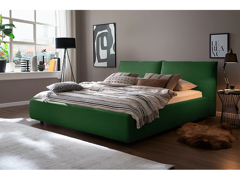 Letto - verde smeraldo velluto a coste - HENRY