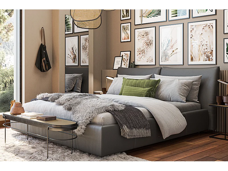 Cama - Negro piel - HENRY