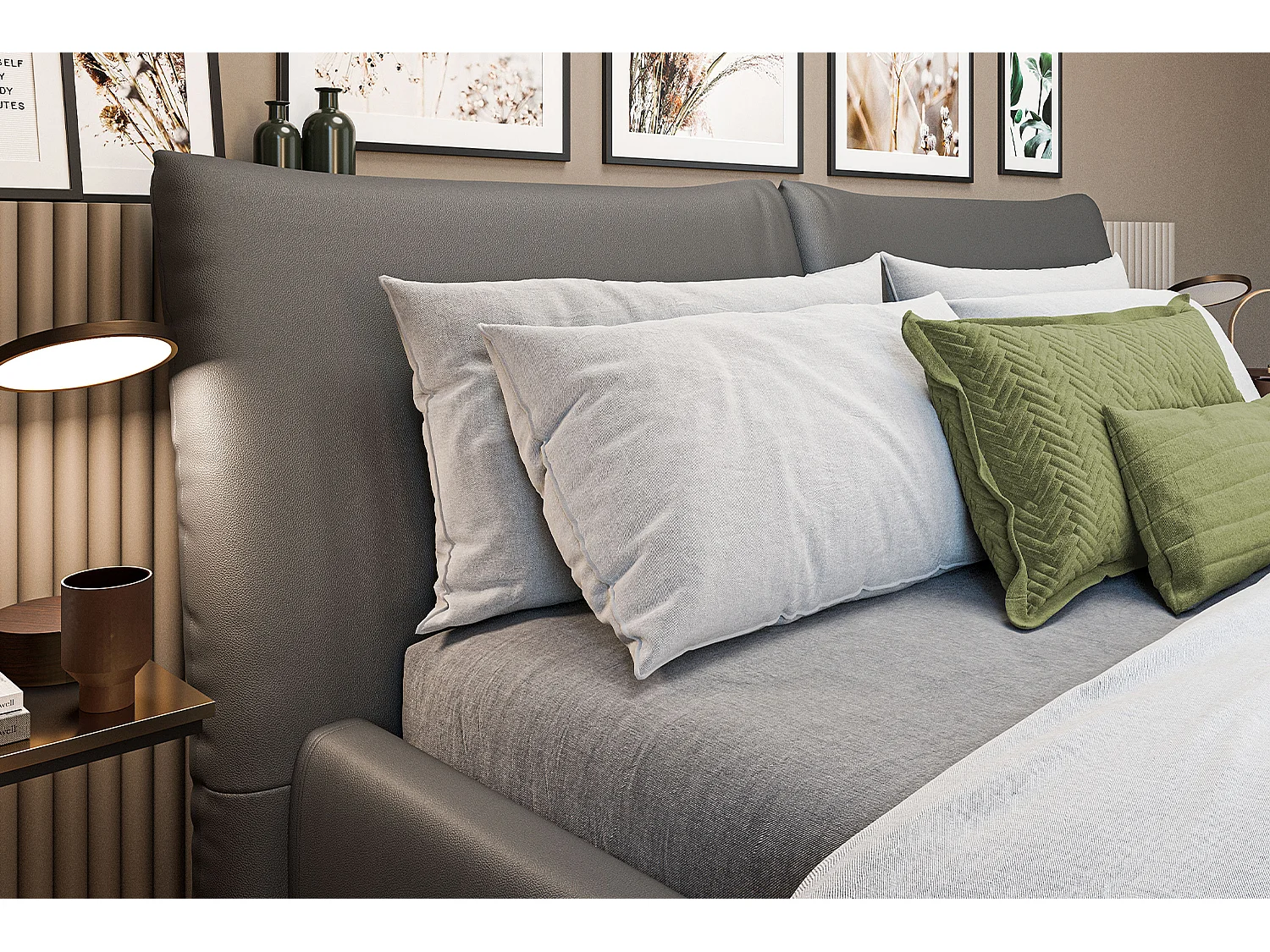 Cama - Negro piel - HENRY