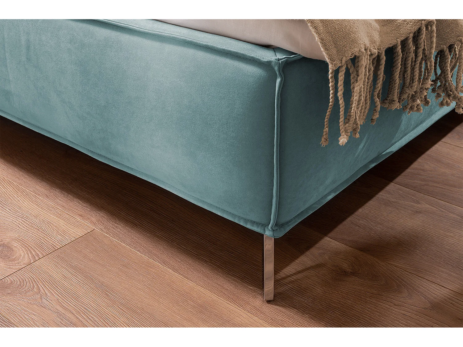 Polsterbett - Petrol Webstoff - SOFIA