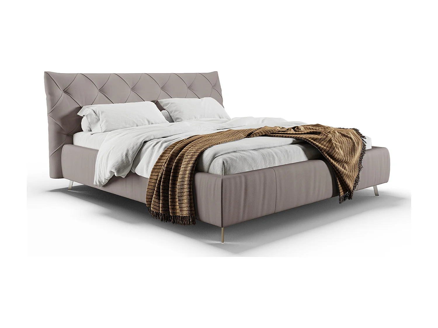 Letto imbottito - Grigio pelle - ANNY