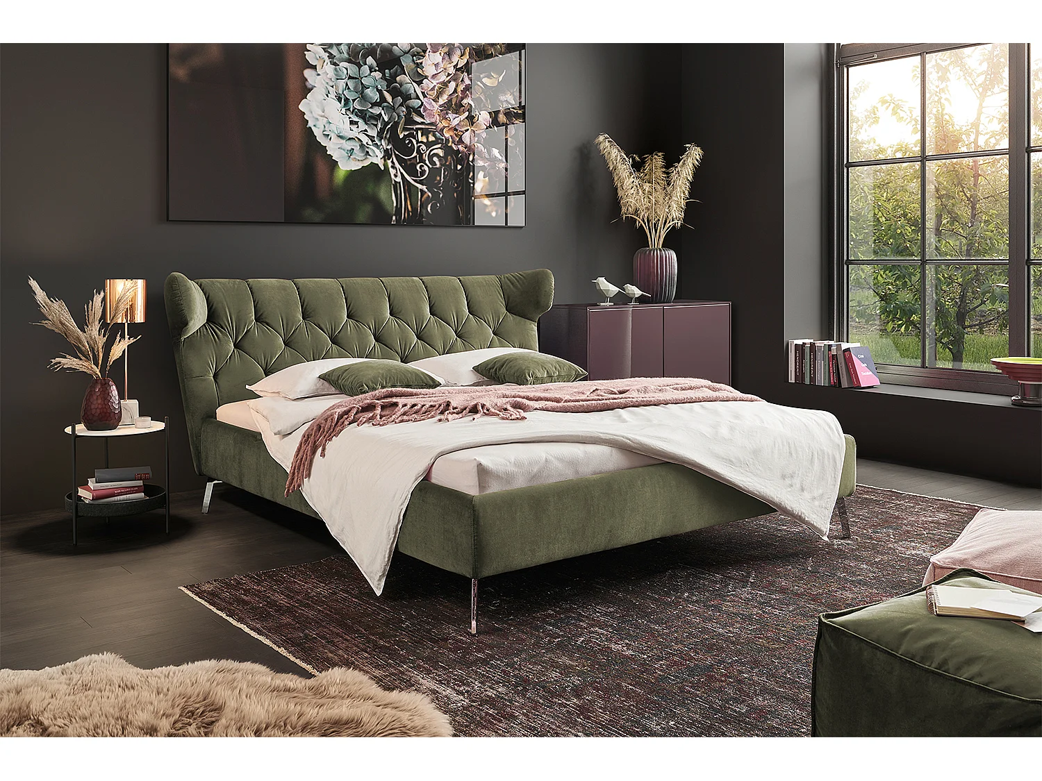 Lit - Vert Velours - CHARME