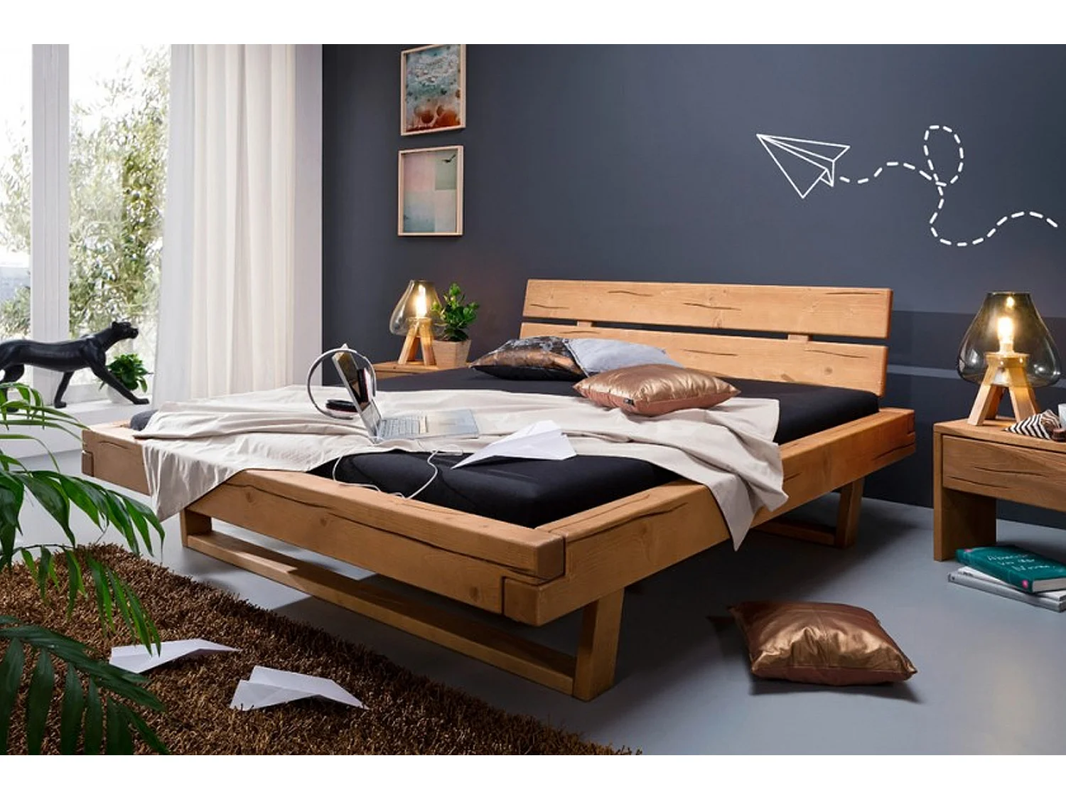 Balkenbett - Holz Holz - MALA