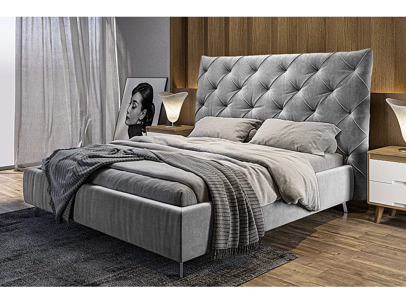 Letto - argento velluto - ANNY