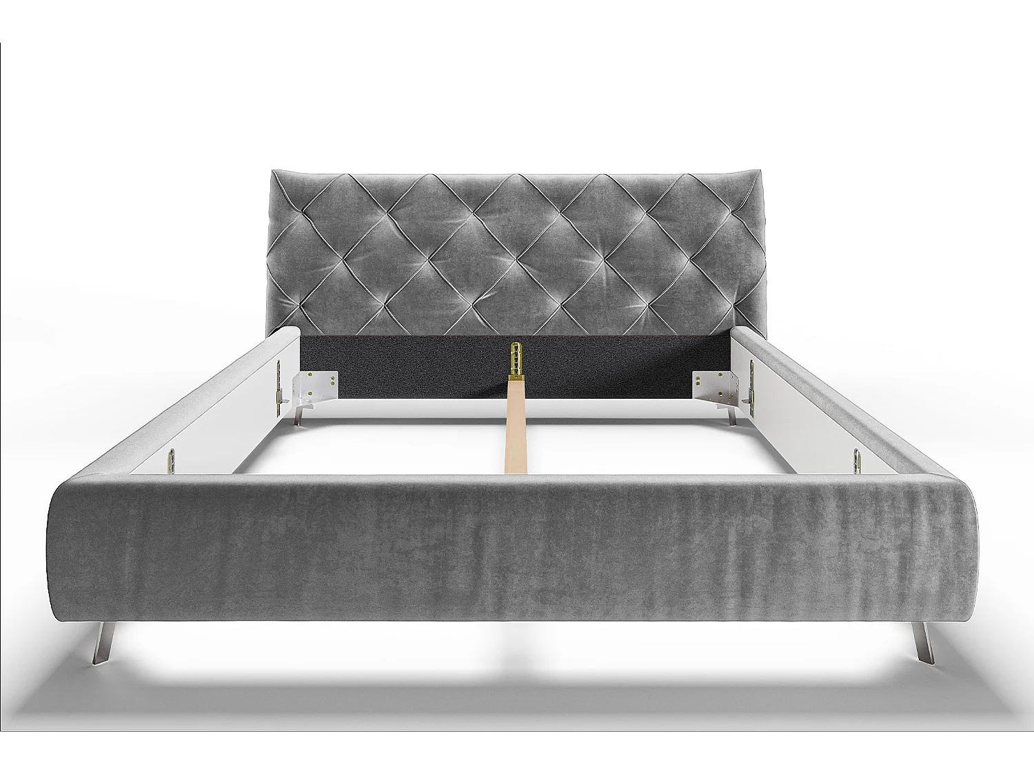 Lit - argent Velours - ANNY