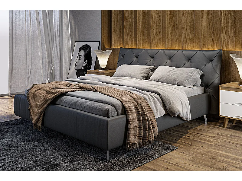 Cama - Negro piel - ANNY