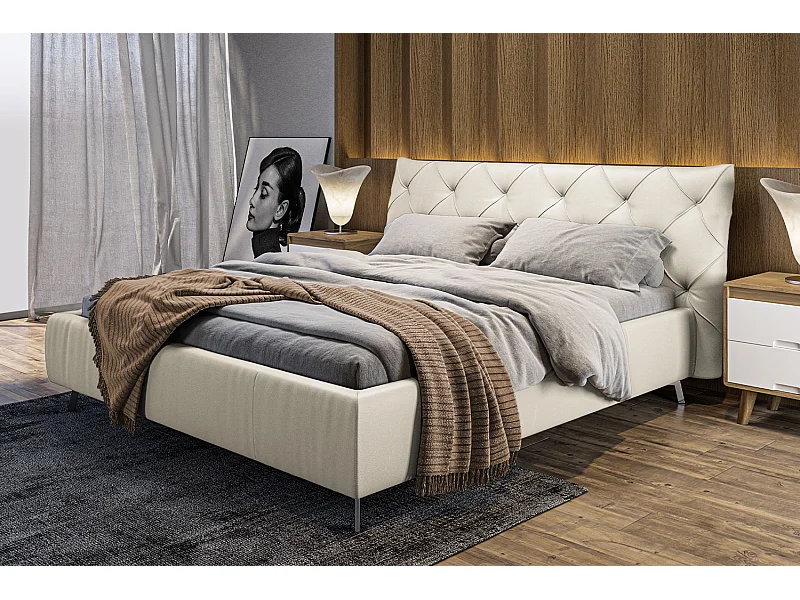 Letto - bianco pelle - ANNY