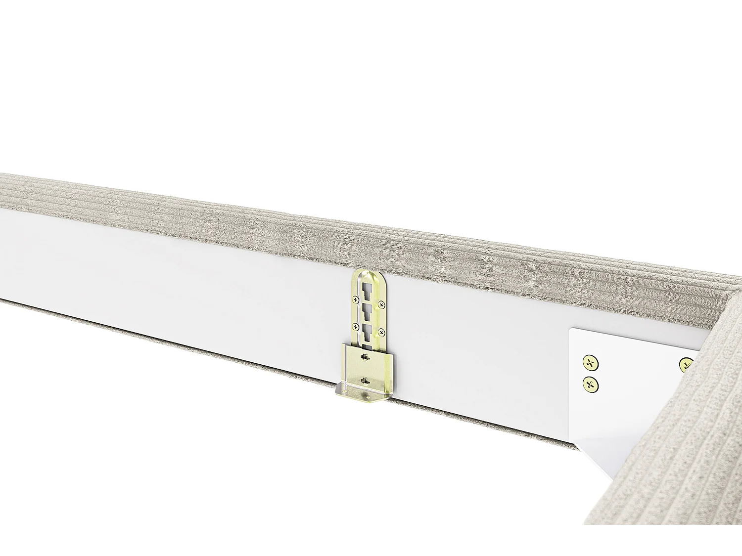 Lit - gris pierre velours côtelé - VALERIE