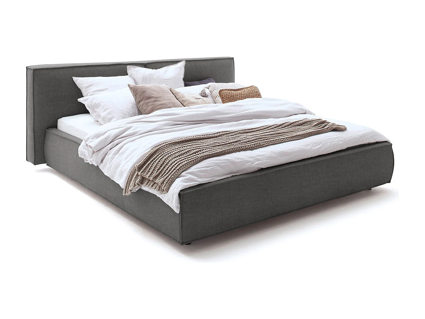 Lit - anthracite tissage plat - CARLO