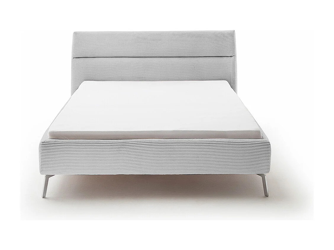 Lit - gris pierre velours côtelé - REMO