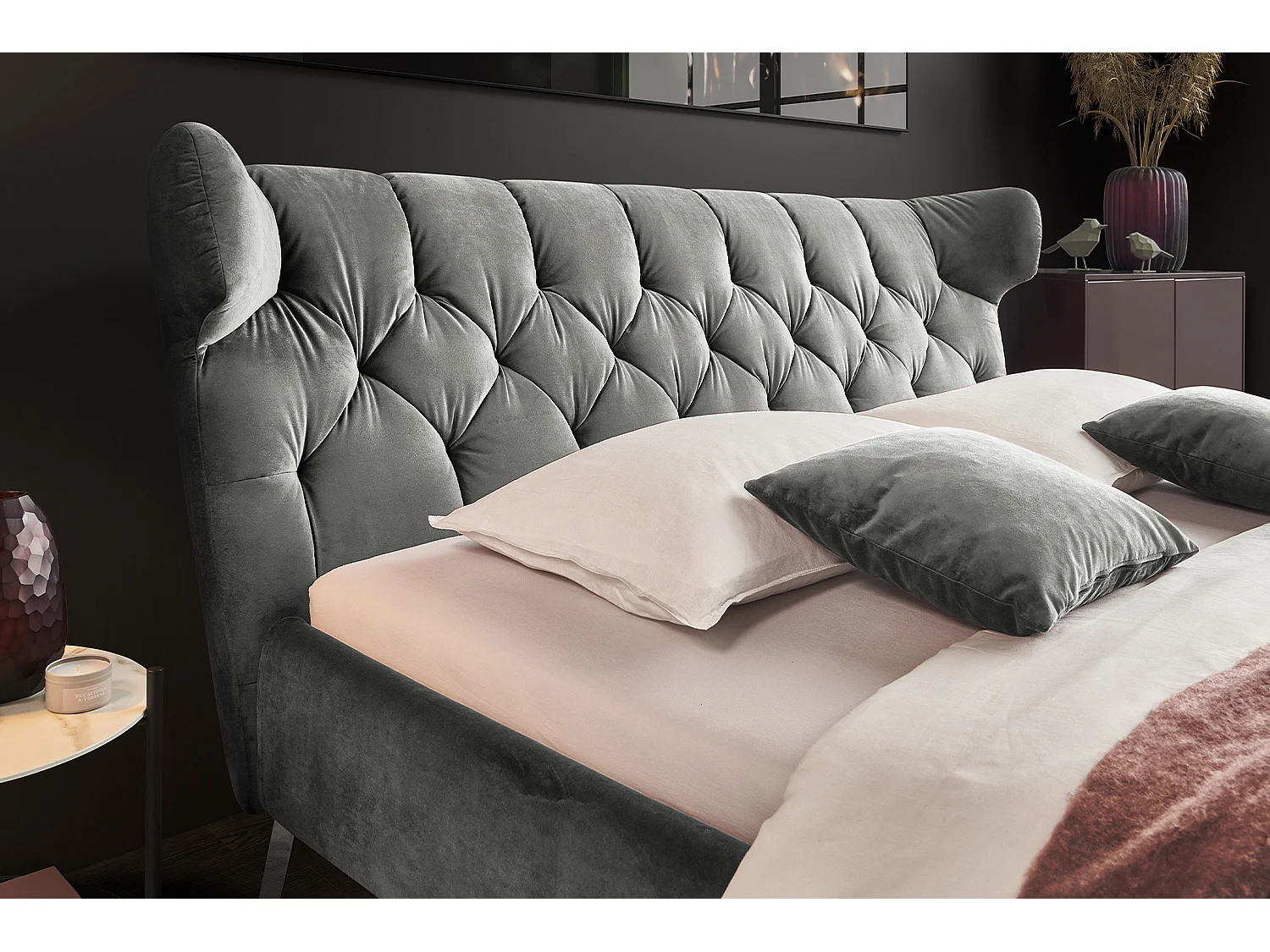 Lit - Gris Velours - CHARME