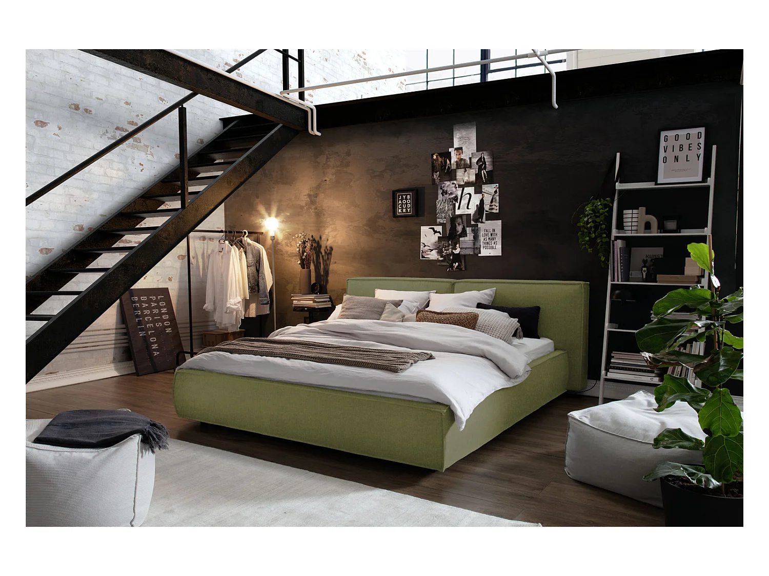 Lit - Vert tissage plat - CARLO