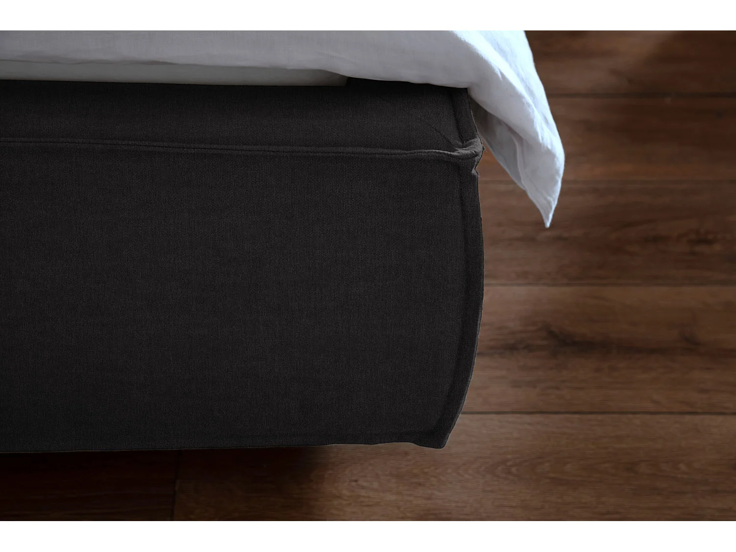 Polsterbett - Schwarz Flachgewebe - CARLO