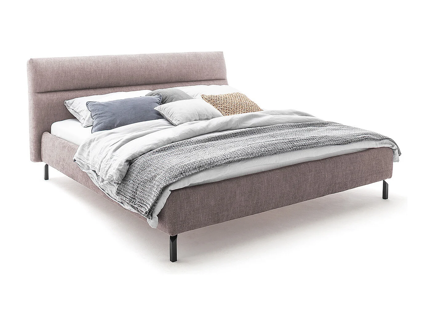 Polsterbett - Taupe Webstoff - REMO