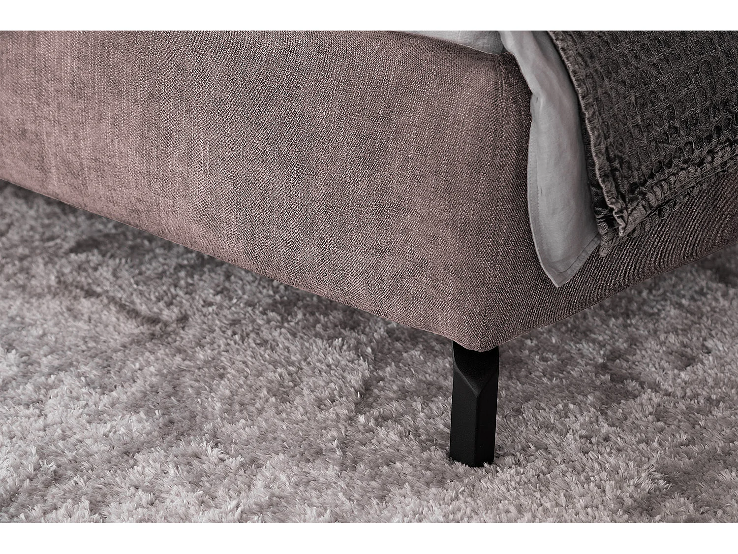 Polsterbett - Taupe Webstoff - REMO