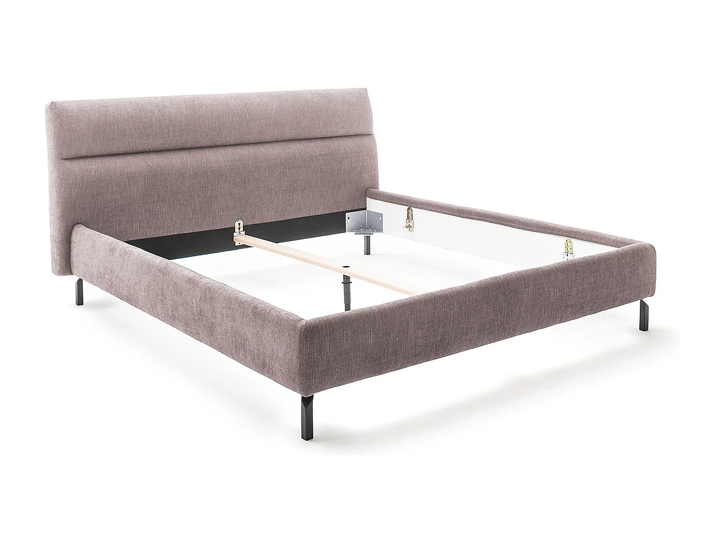 Polsterbett - Taupe Webstoff - REMO