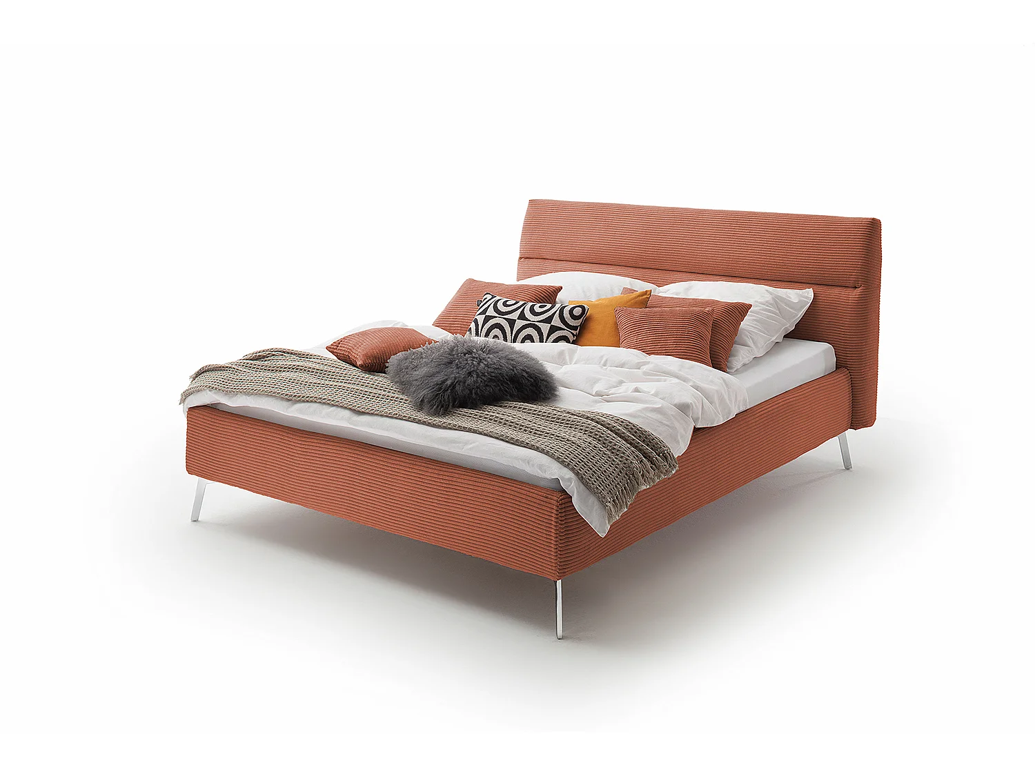 Lit - marron velours côtelé - REMO