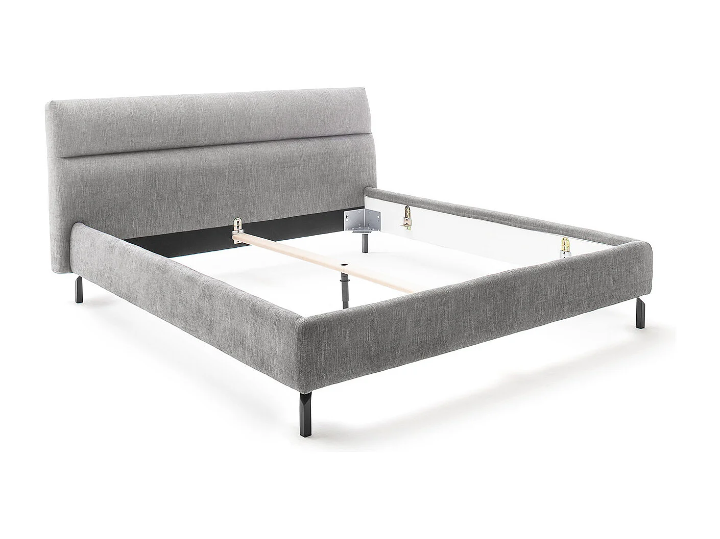 Lit - gris clair tissu tissé - REMO