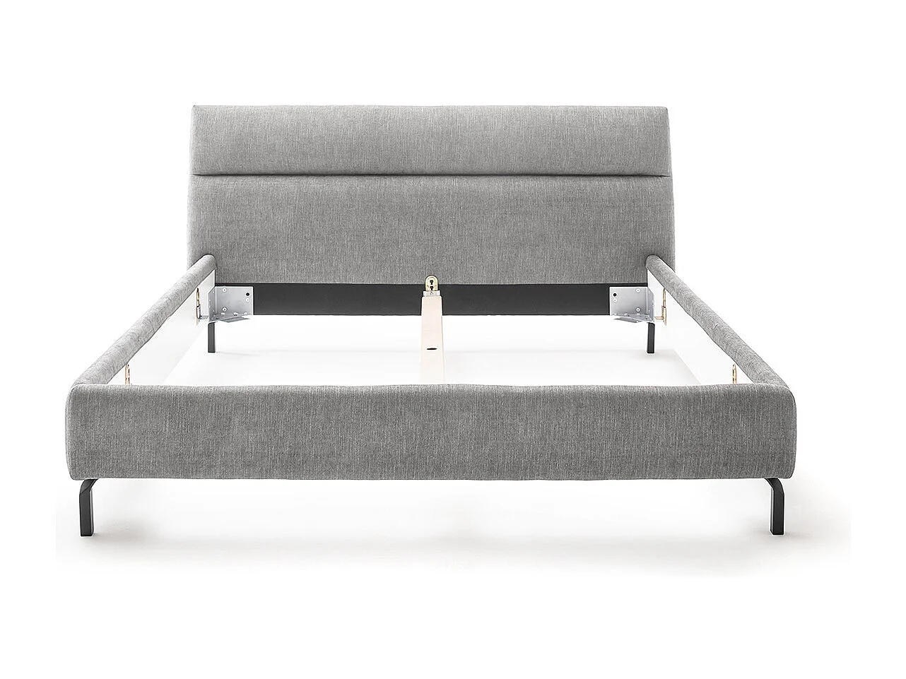 Lit - gris clair tissu tissé - REMO