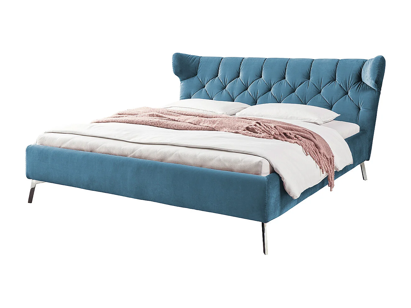 Polsterbett - Petrol Velvet - CHARME