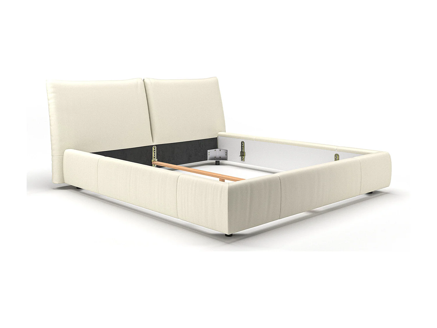 Polsterbett - Weiß Leder - HENRY