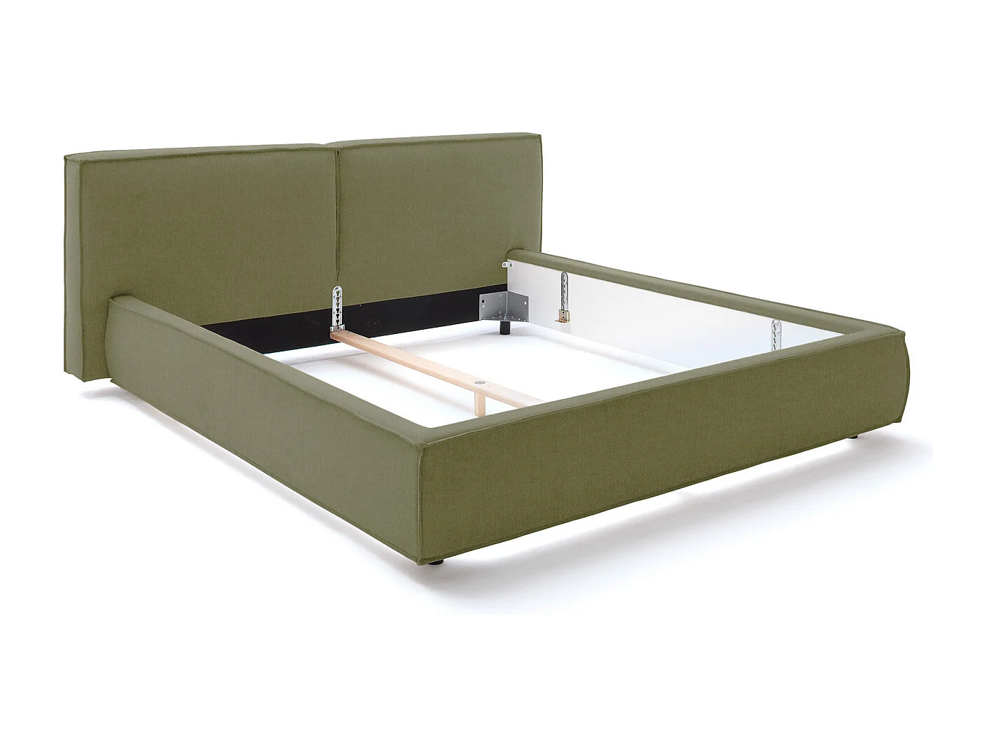 Cama tapizada - Verde tejido plano - CARLO