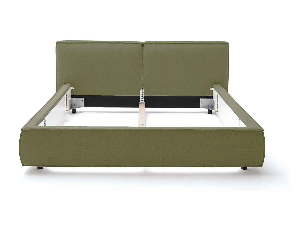 Cama tapizada - Verde tejido plano - CARLO