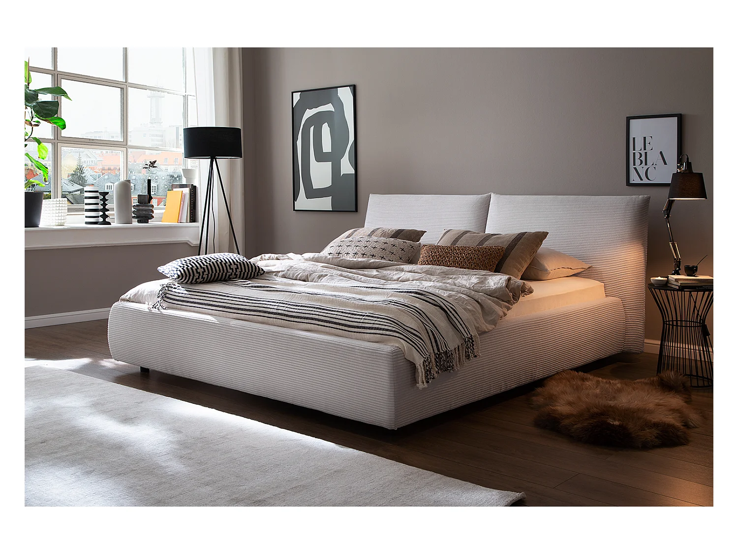 Letto - bianco crema velluto a coste - HENRY
