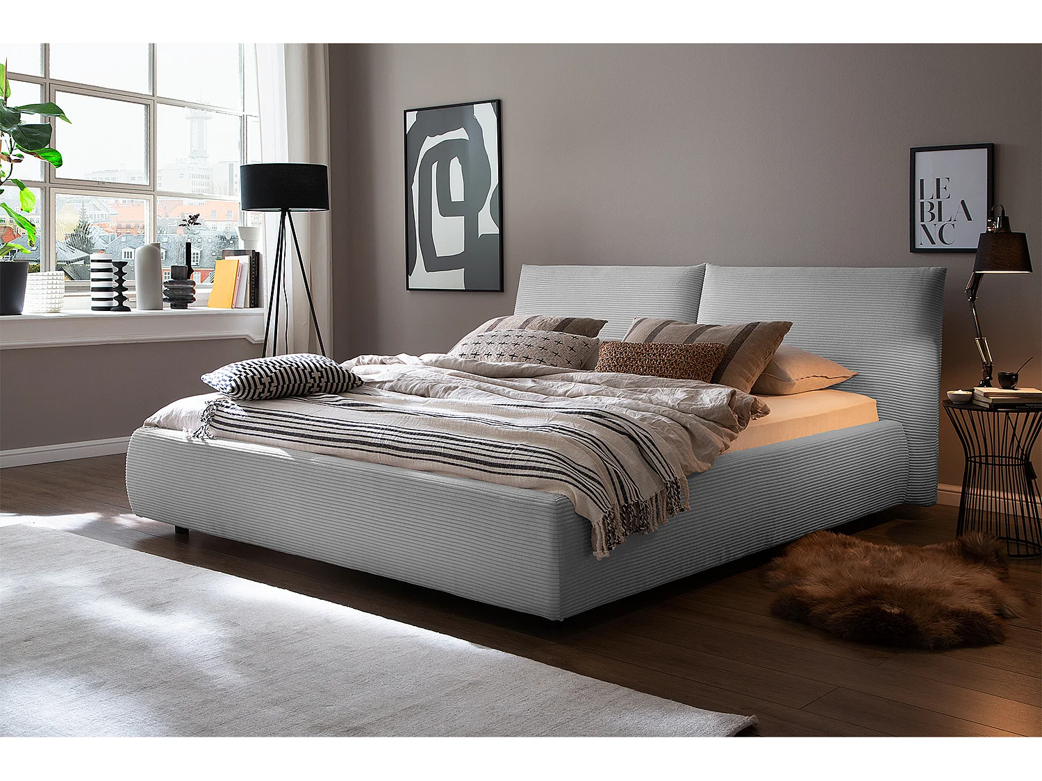 Cama - gris claro pana - HENRY