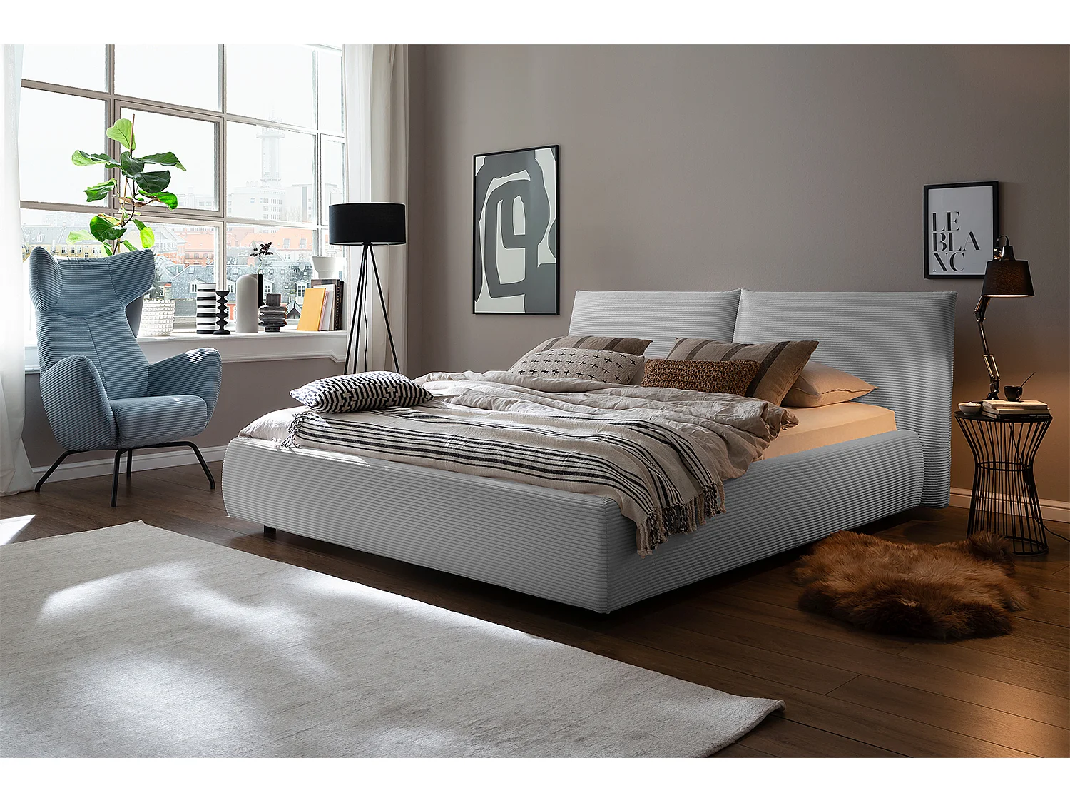 Cama - gris claro pana - HENRY