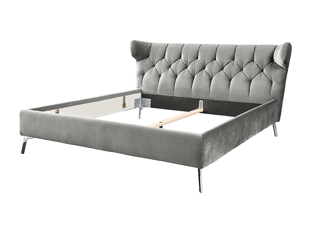 Polsterbett - Grau Velvet - CHARME
