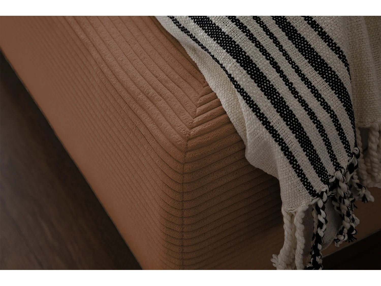 Lit - marron velours côtelé - HENRY