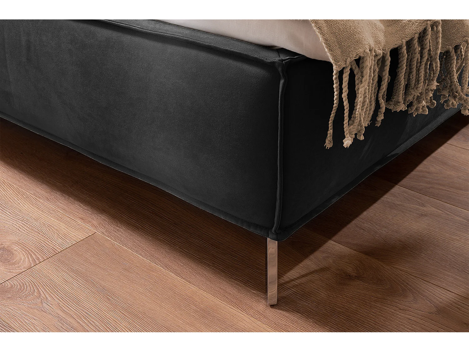 Polsterbett - Schwarz Webstoff - SOFIA