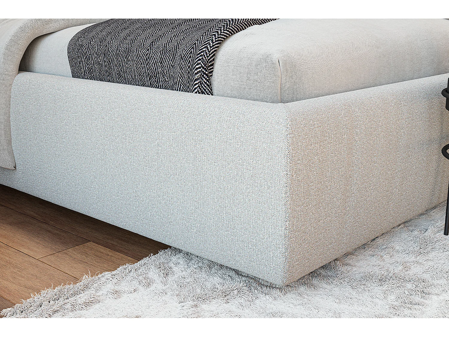 Lit - Gris velours côtelé - HENRY