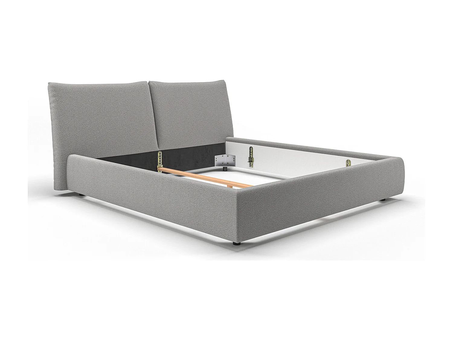 Lit - Gris velours côtelé - HENRY