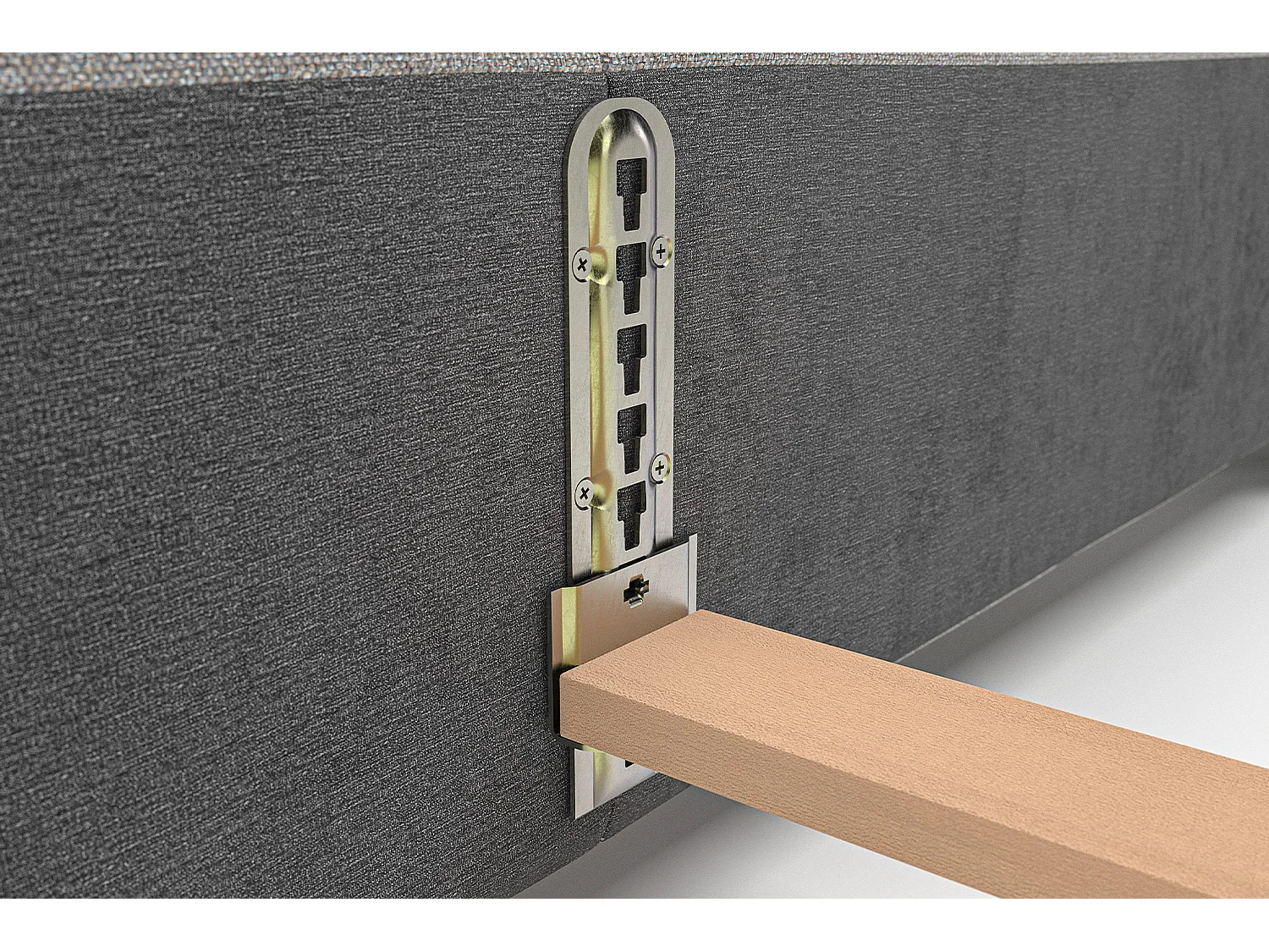 Lit - Gris velours côtelé - HENRY